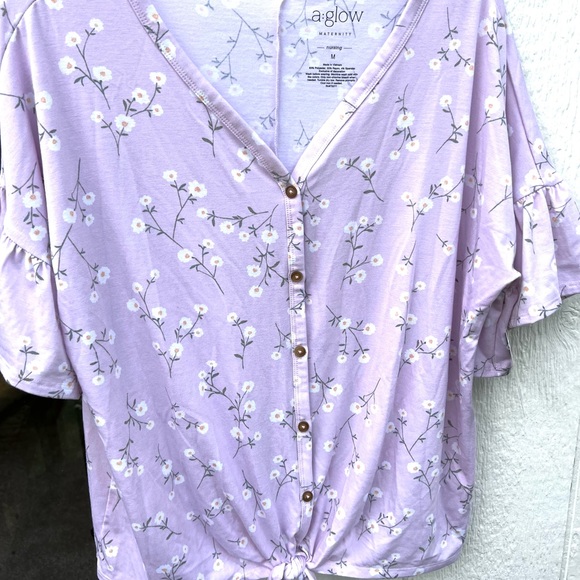 🆕 Maternity tie-hem nursing shirt size medium - Picture 4 of 8